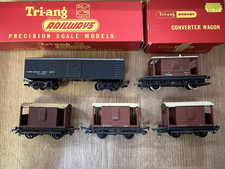 TRIANG HORNBY OO GAUGE MODEL RAILWAY ROLLING STOCK x 5 WAGONS SOME BOXED    