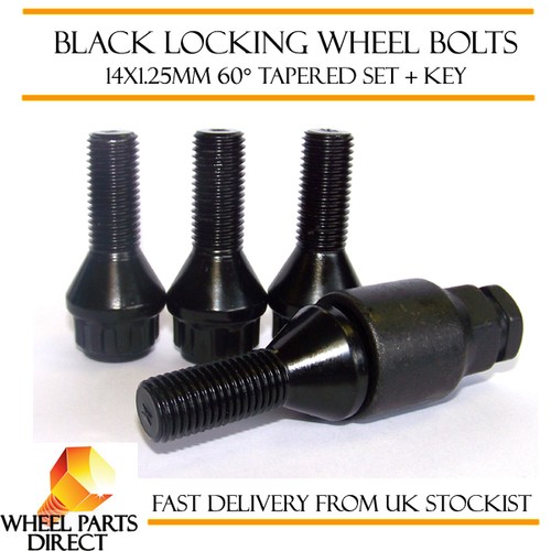 Black locking wheel bolts - black,