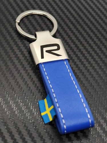 Volvo design leather keyring - design,