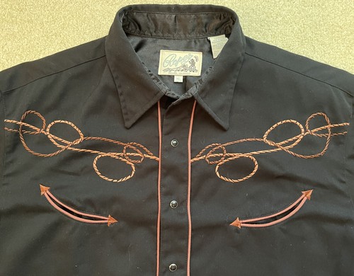 Roper embroidered pearl snap - embroidered,