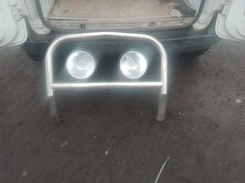 Front chrome bull bar with - front,