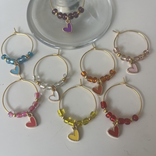 Wine glass charms heart - 8,