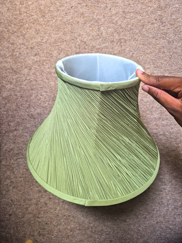 Green fabric pleated bell - green,