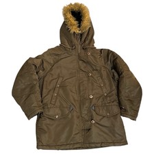 Schott N3-B Parka Jacket Mens Small Khaki Green  Bomber Extreme Cold Snorkel