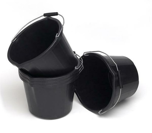 Black plastic bucket - , with