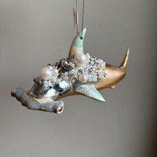 Jewelled Hammerhead Shark Shaped Bauble Christmas Tree Hanging Decoration