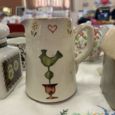 Vintage Folk Art Pottery Jug -