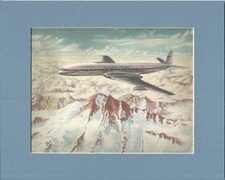 Aviation Art - de Havilland Comet, Canadian Pacific    Roy Cross   Mounted Print