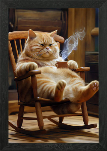 Relaxed cat rocking chair - in,