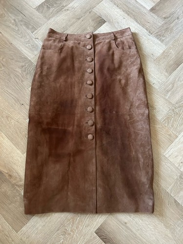 Brown suede leather - brown, mint