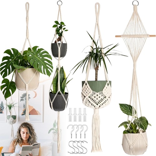 Garden macrame plant hanger - hanger, 4