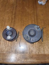 2 Antique Fishing Reels Wood