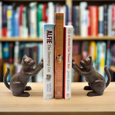 Cast Iron Sitting Cat Brown Rustic Book Ends Book Ends Shelf Sitter Vintage 