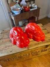 Vintage Pair Red Plastic