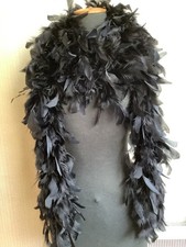 Black Real Feather Boa Scarf