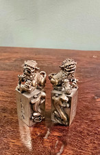 A Pair  Of Tibetan Silver Foo