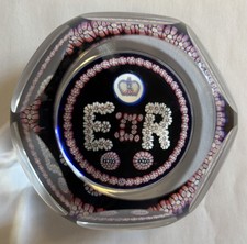 Whitefriars Glass Silver Jubilee 1952 - 1977 Millefiori Faceted Paperweight