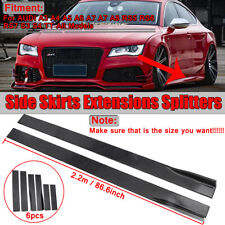 For Audi A3 A4 A5 A6 A7 A8 86.6'' Side Skirt Extension Rocker Panel Lip Splitter