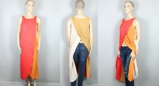 Vtg VANITY FAIR USA Bold Bright 4-Panel Layered Tricot Nylon Long Nightgown 34