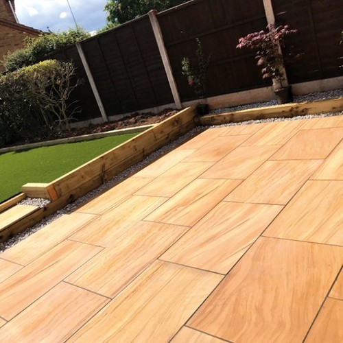 Teakwood 900x600 sawn - teakwood, honed