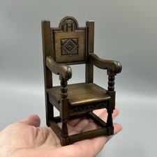 Dolls House Miniature 1/12 Tudor Style Chair By Uk Artisan W Barrow