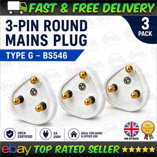 Pin round mains plug - 3,