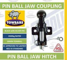 Black Ball & Pin Hitch Jaw Coupling 50mm Towball 3500kg 3.5Tonne Rated MP87