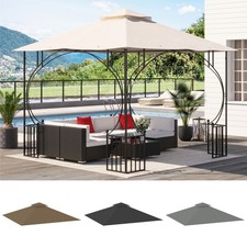 3x3(m) Replacement Gazebo Canopy Double Tiered Roof Top for Patio Outdoor
