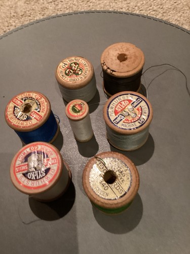 Antique vintage wooden spool - wooden,
