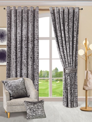 Crushed velvet curtains pair - velvet,