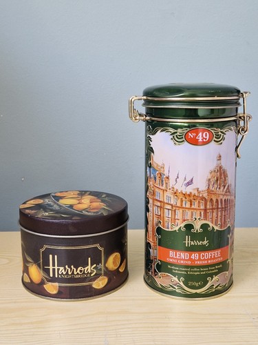 Two harrods storage tins one - two,
