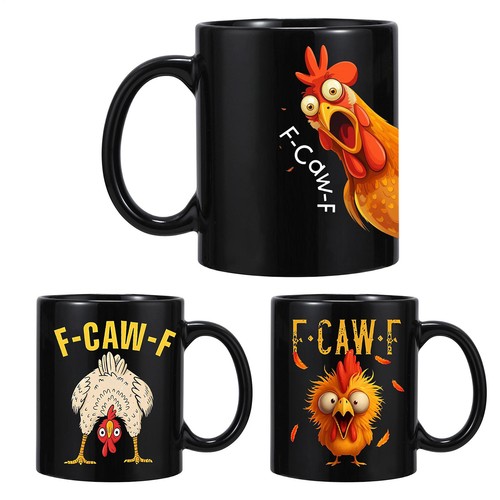Funny caw chicken coffee - f-caw-f,