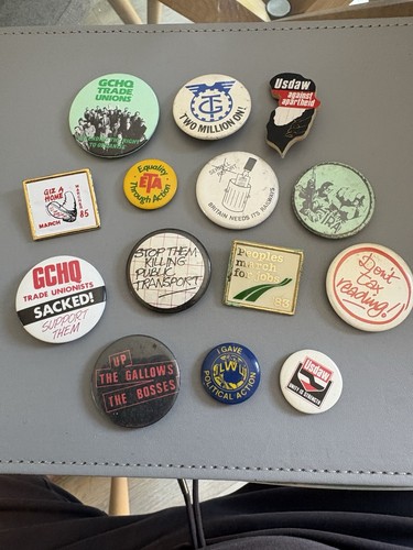 Political campaign pin badges - campaign,