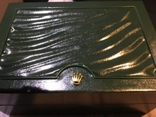 Rollex green wooden watch box - rollex,