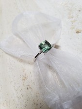 Gemporia Tucson Green Fluorite, Solitaire Sterling Silver Ring , size N/O, 7 .