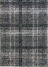 Grey Tartan Carpet Rug