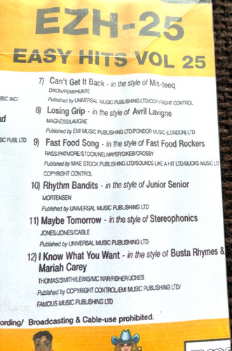 Easy karaoke hits vol - vol, 25
