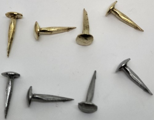 Brass steel trunk nails 2 - brass, 1/2"