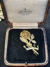 Vintage Gold Tone Rose and