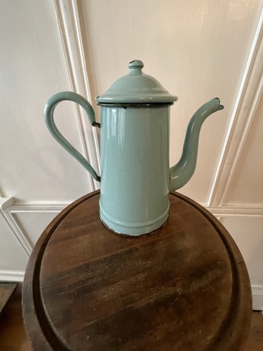 Vintage french teal coffee - coffee, tea