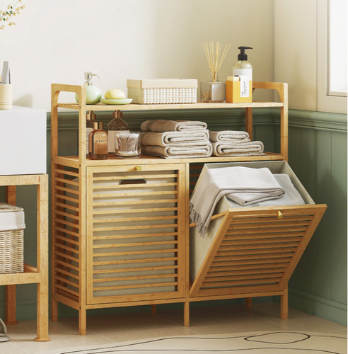 Wooden laundry cabinet - wooden,