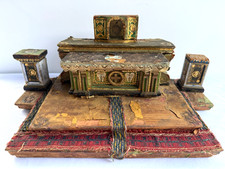 18thC Antique Reliquary Miniature Altar Tabernacle w Religious Relic