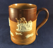 Antique Royal Doulton 1464 Pattern Stoneware Hunting Scenes Tankard Mug
