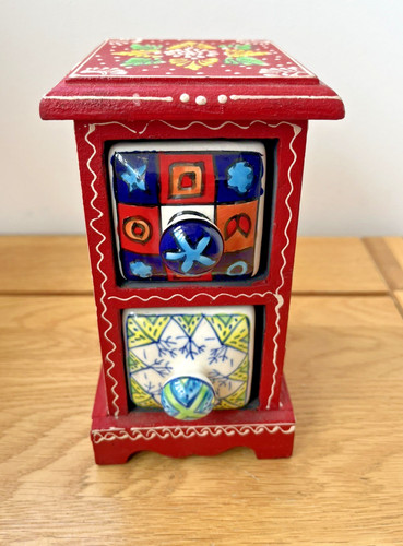 Hand painted wooden apothecary - wooden,