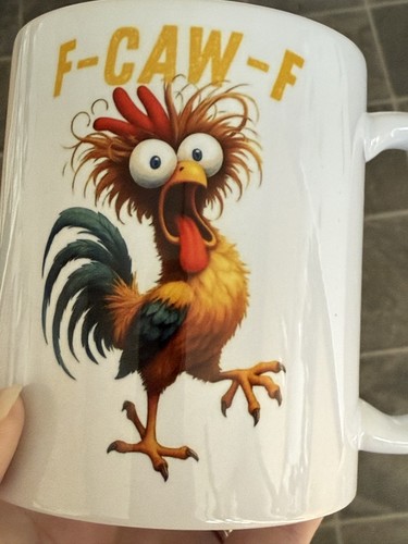 Caw funny chicken mug - mug, 11oz