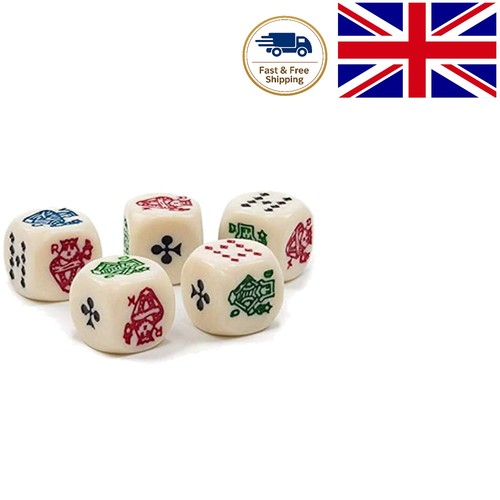 Set cream poker dice - cream,