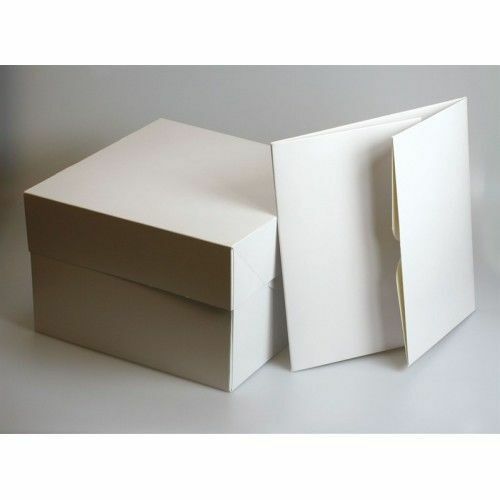 White cake box with lid - white,