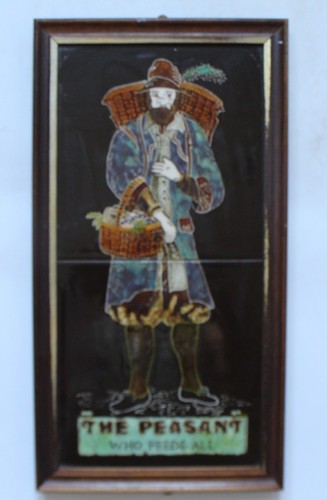 Majolica framed tile hand - majolica,