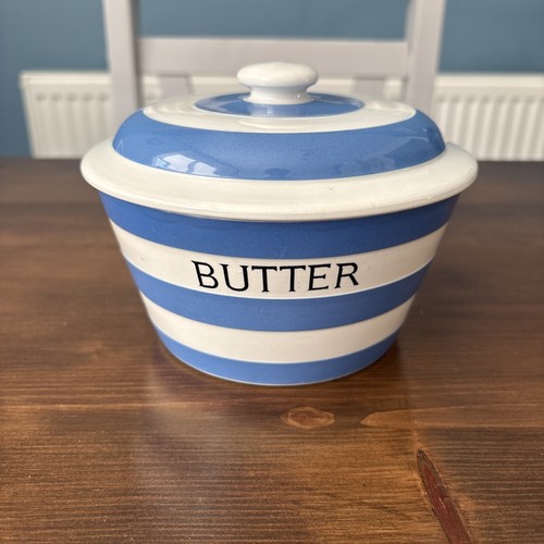 Green cornishware lidded - cornishware,