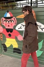 R.M.Williams Droughtbreaker men's short riding coat brown Oilskin Cotton Size L